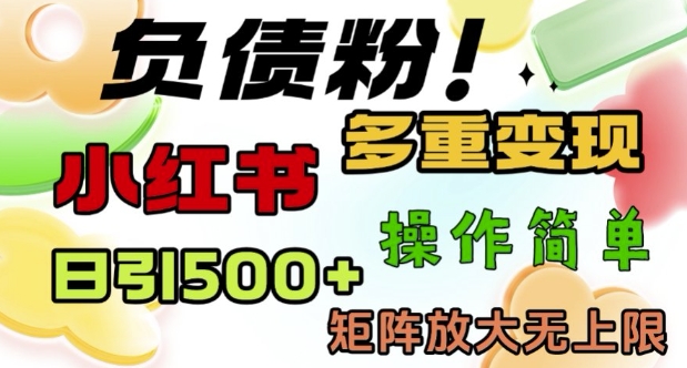 2月最新小红书日引500+负债粉，多重变现轻松过W，矩阵放大无上限-个人技术分享