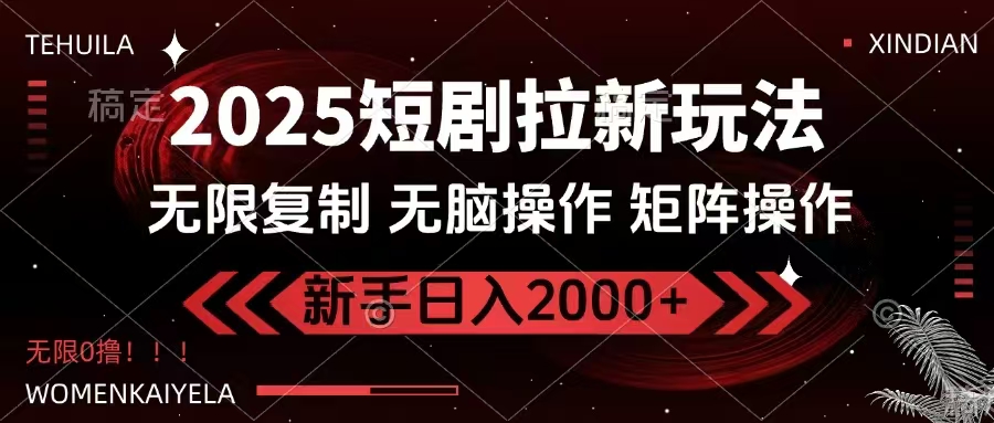 （14429期）2025短剧拉新玩法，无需注册登录，无限0撸，无脑批量操作日入2000+-个人技术分享