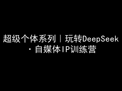 超级个体系列，玩转DeepSeek·自媒体IP训练营，deepseek教程-个人技术分享