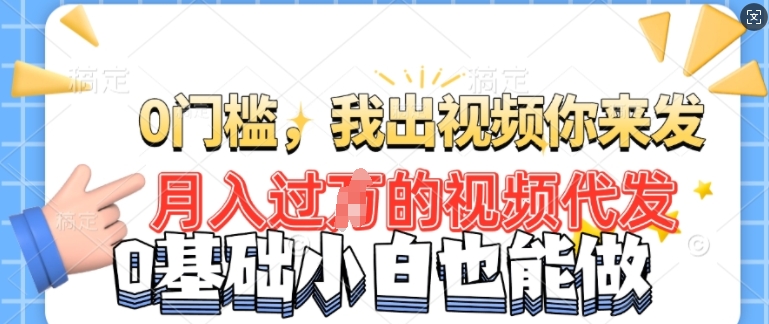 月入过W的机会，我们出视频你来发，有播放就有收益，0基础都能做!-个人技术分享