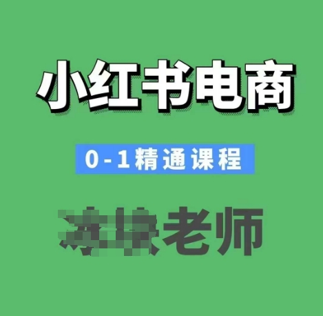 小红书电商0-1精通课程，小红书开店必学课程-个人技术分享
