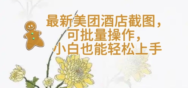 【轻云】最新美团酒店截图，可批量操作，小白也能轻松上手-个人技术分享